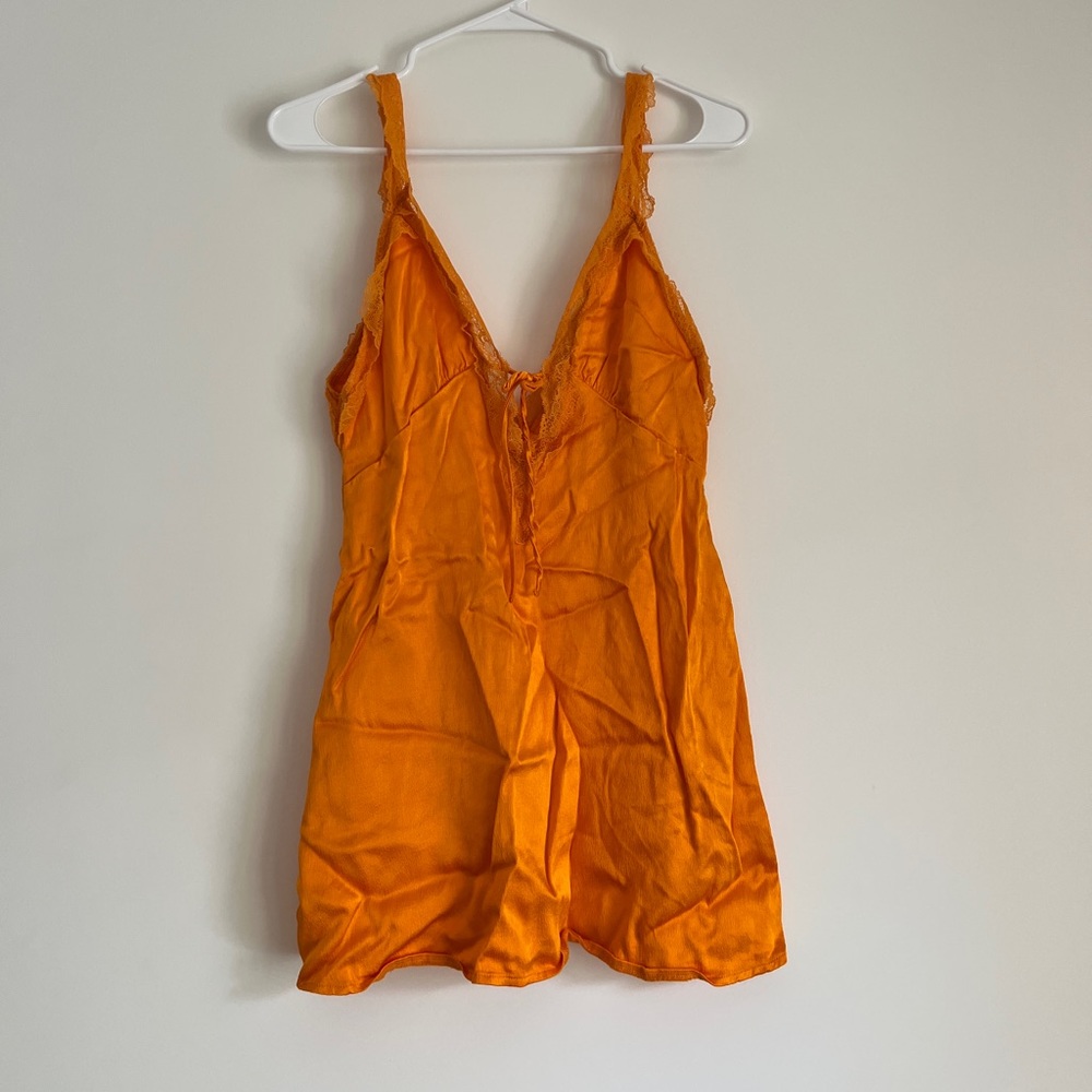 ZARA Orange Satin Dress